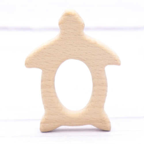 1pcs Baby Animal Natural Beech Teething Wooden Teether Rodent Flowers