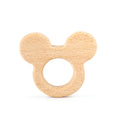 Load image into Gallery viewer, 1pc Food Grade Wooden Teether Animal Cartoon Flower Cloud Mouse Tiny
