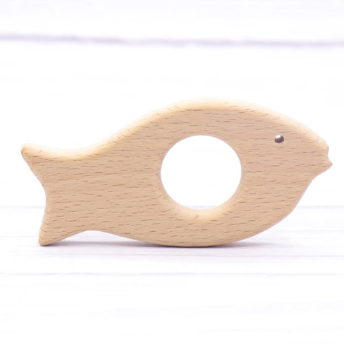 1pcs Baby Animal Natural Beech Teething Wooden Teether Rodent Flowers