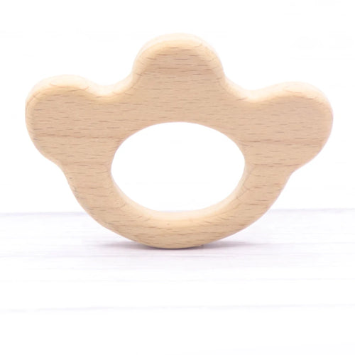 1pcs Baby Animal Natural Beech Teething Wooden Teether Rodent Flowers