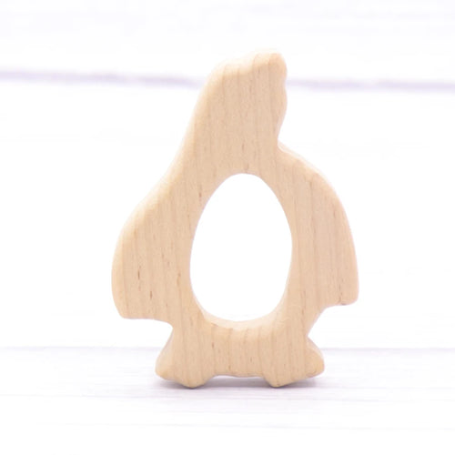 1pcs Baby Animal Natural Beech Teething Wooden Teether Rodent Flowers