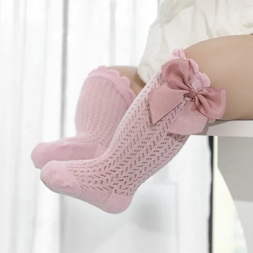 lawadka 0-24M Baby Girl Socks Toddler Big Bow Cotton Summer Mesh