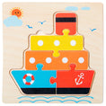 Load image into Gallery viewer, Baby Wooden 3D Puzzles Tangram Shapes Learning Educational Cartoon
