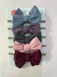 Load image into Gallery viewer, 5Pcs/Lot Solid Bow Headband Faux Suede Polyester Waffle Elastic Nylon
