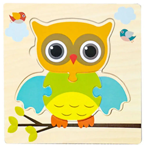 Baby Wooden 3D Puzzles Tangram Shapes Learning Educational Cartoon