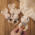 Load image into Gallery viewer, 1Pc Wooden Baby Teether Crochet Elephant Rattle Toy BPA Free Wood
