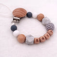 Load image into Gallery viewer, Handmade Free Personalized Name Silicone Wood Pacifier Clips Safe
