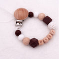 Load image into Gallery viewer, Handmade Free Personalized Name Silicone Wood Pacifier Clips Safe
