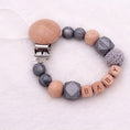 Load image into Gallery viewer, Handmade Free Personalized Name Silicone Wood Pacifier Clips Safe
