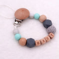 Load image into Gallery viewer, Handmade Free Personalized Name Silicone Wood Pacifier Clips Safe
