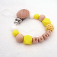 Load image into Gallery viewer, Handmade Free Personalized Name Silicone Wood Pacifier Clips Safe
