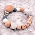 Load image into Gallery viewer, Handmade Free Personalized Name Silicone Wood Pacifier Clips Safe
