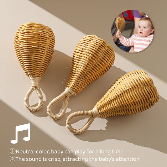 Handmade Rattan Rattles Educational Toys For Kids Crib Mobile Hand