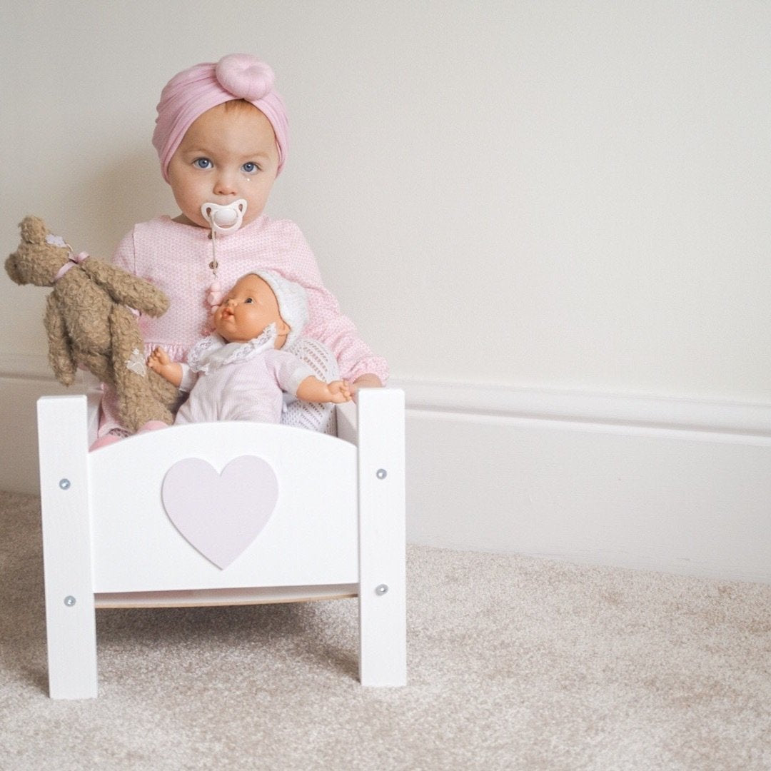 Handmade Wooden Dolls Cot Bed