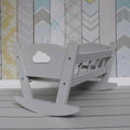 Load image into Gallery viewer, Handmade Wooden Dolls Rocking Cradle Grey
