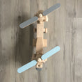 Load image into Gallery viewer, Handmade Wooden Helicopter Two Rotors
