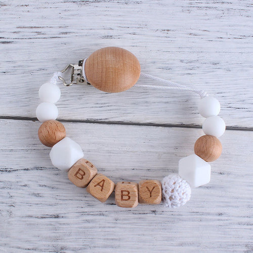 Handmade Free Personalized Name Silicone Baby Pacifier Clip Silicone