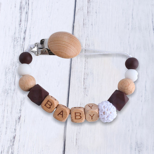 Handmade Free Personalized Name Silicone Baby Pacifier Clip Silicone