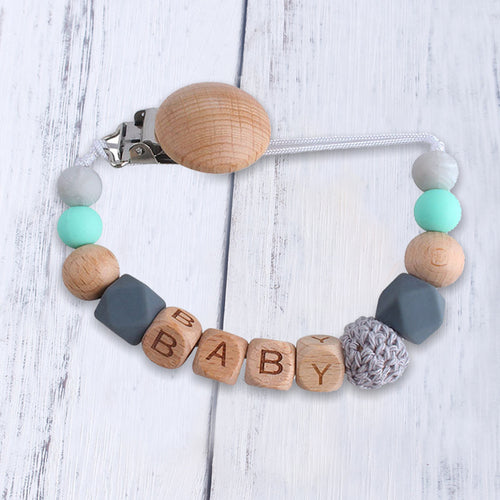 Handmade Free Personalized Name Silicone Baby Pacifier Clip Silicone