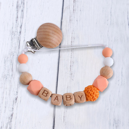 Handmade Free Personalized Name Silicone Baby Pacifier Clip Silicone