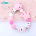 Load image into Gallery viewer, Handmade Free Personalized Name Silicone Baby Pacifier Clip Silicone
