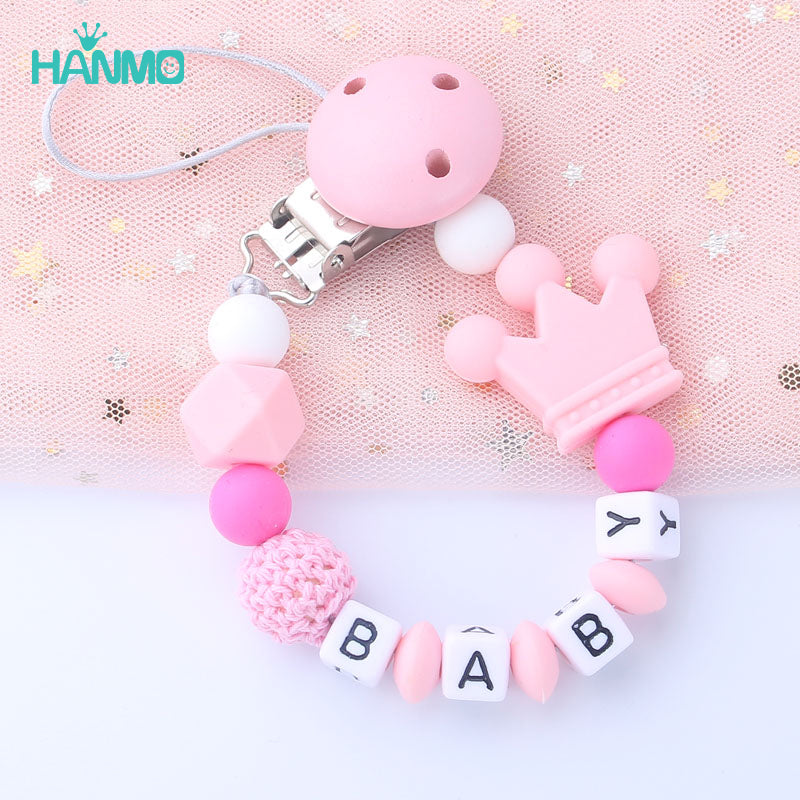 Handmade Free Personalized Name Silicone Baby Pacifier Clip Silicone