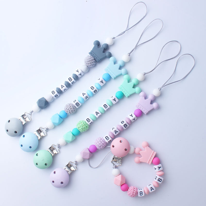 Handmade Free Personalized Name Silicone Baby Pacifier Clip Silicone