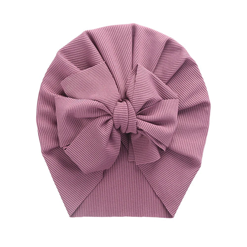 Solid Ribbed Bunny Knot Turban Hats for Baby Boys Girls Beanies