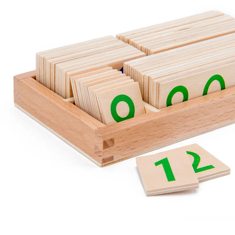 Wooden Numbers Card 1-9000 Montessori Learning Card Math Teaching Aids