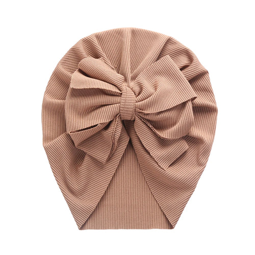 Solid Ribbed Bunny Knot Turban Hats for Baby Boys Girls Beanies