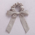 Load image into Gallery viewer, Solid Color Bow Linen Girls Elastic Hair Bands Long Ribbon Ponytail
