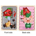 Load image into Gallery viewer, Animal Wooden Puzzle 3D Double-sided Puzzles For Kids Story Jigsaw
