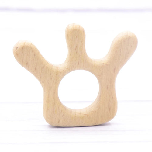 1pcs Baby Animal Natural Beech Teething Wooden Teether Rodent Flowers