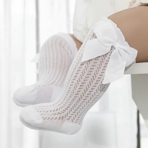 lawadka 0-24M Baby Girl Socks Toddler Big Bow Cotton Summer Mesh