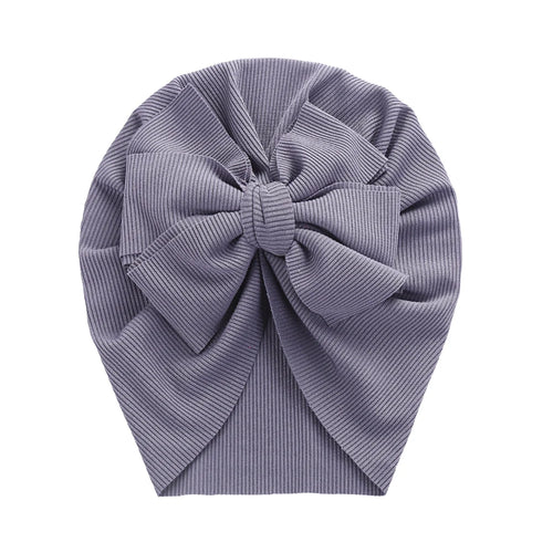 Solid Ribbed Bunny Knot Turban Hats for Baby Boys Girls Beanies