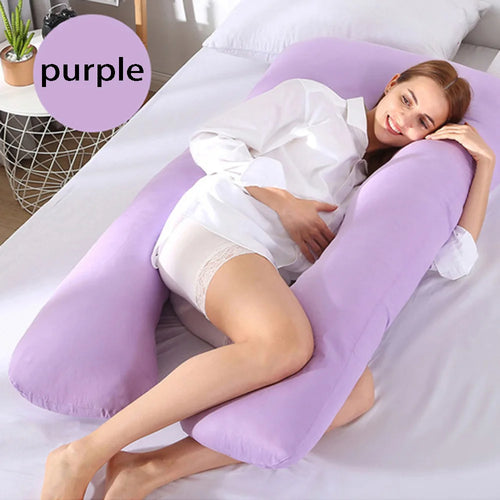 1PC Cotton Pregnant Maternity U-type Pillow Case Sleeping Support