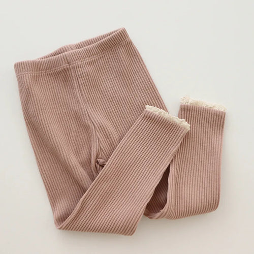 Newborn Leggings For Baby Girl Clothes Infant Kids Ribbed Cotton Solid