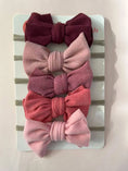 Load image into Gallery viewer, 5Pcs/Lot Solid Bow Headband Faux Suede Polyester Waffle Elastic Nylon
