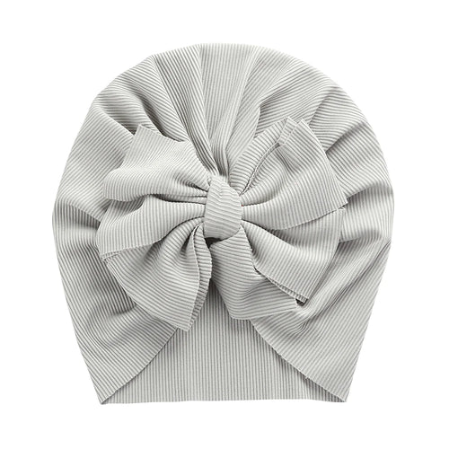 Solid Ribbed Bunny Knot Turban Hats for Baby Boys Girls Beanies