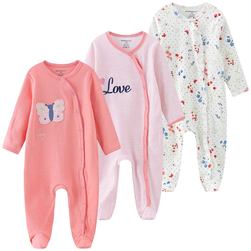 Unisex Baby Organic Cotton Snap Footed Sleep and Play Pajamas Long