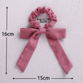 Load image into Gallery viewer, Solid Color Bow Linen Girls Elastic Hair Bands Long Ribbon Ponytail
