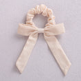 Load image into Gallery viewer, Solid Color Bow Linen Girls Elastic Hair Bands Long Ribbon Ponytail
