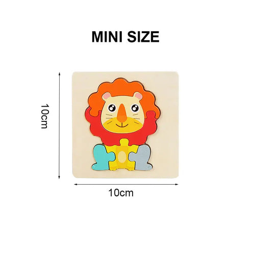 Animal Wooden Puzzle 3D Double-sided Puzzles For Kids Story Jigsaw