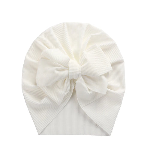 Solid Ribbed Bunny Knot Turban Hats for Baby Boys Girls Beanies