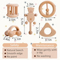 Load image into Gallery viewer, 1pc Baby Toy Beech Bear Hand Teething Baby Rattles Wood Ring Cartoon
