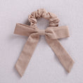 Load image into Gallery viewer, Solid Color Bow Linen Girls Elastic Hair Bands Long Ribbon Ponytail
