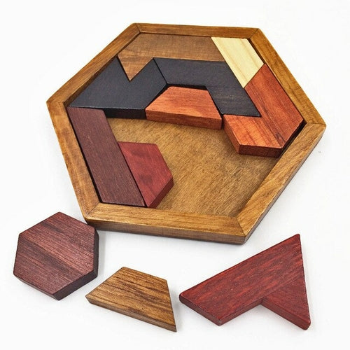 Wooden Tangram Brain Teaser Puzzle | Wooden Brain Games Puzzle -