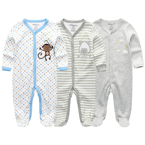 Unisex Baby Organic Cotton Snap Footed Sleep and Play Pajamas Long