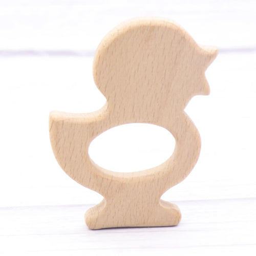 1pcs Baby Animal Natural Beech Teething Wooden Teether Rodent Flowers