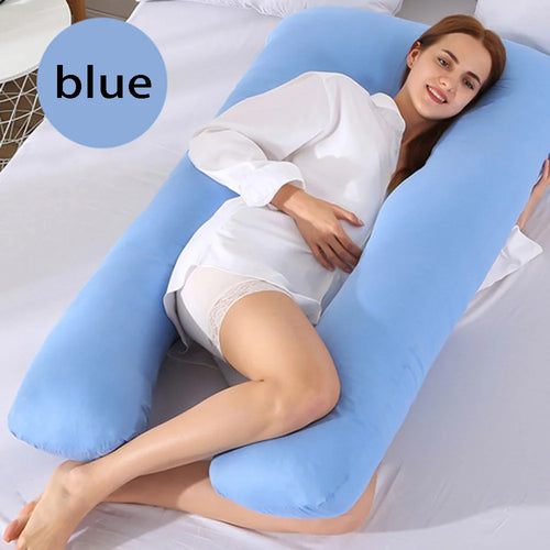 1PC Cotton Pregnant Maternity U-type Pillow Case Sleeping Support